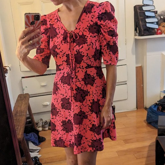 Kate Spade New York - Pink Floral Knee-Length A-Line Dress - Picture 6 of 8